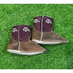 Texas A&M Baby Shoes Aggies Anderson‎ Bean Boots Infant EUC